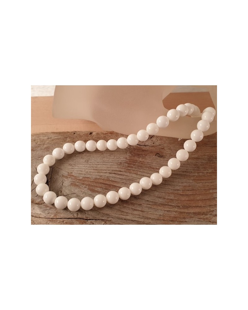white Jade Kette 8mm