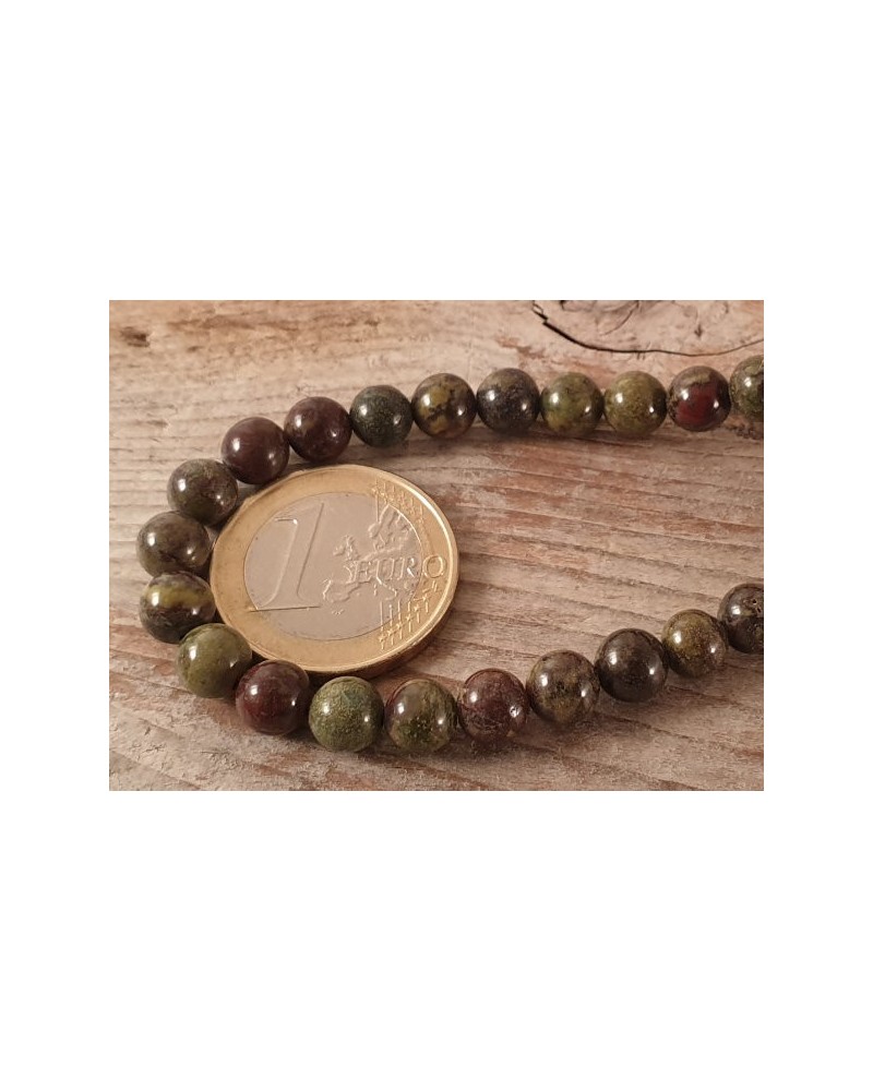 Epidot Jaspis - Drachenblut Kette 6mm