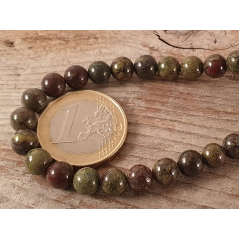 Epidot Jaspis - Drachenblut Kette 6mm