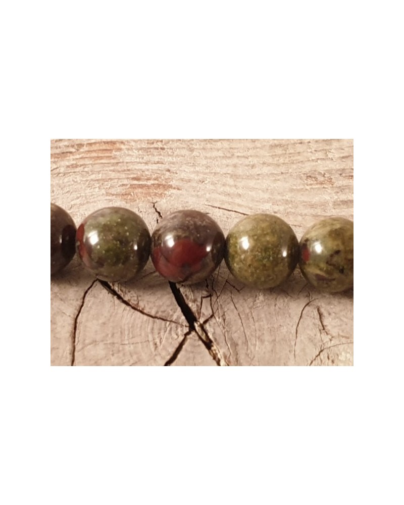 Epidot Jaspis - Drachenblut Kette 6mm