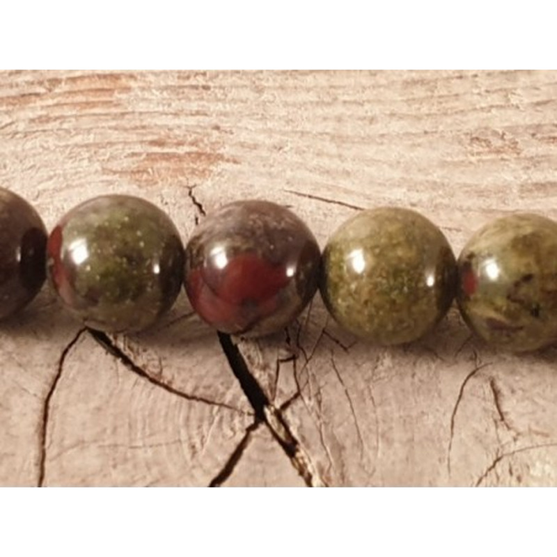 Epidot Jaspis - Drachenblut Kette 6mm
