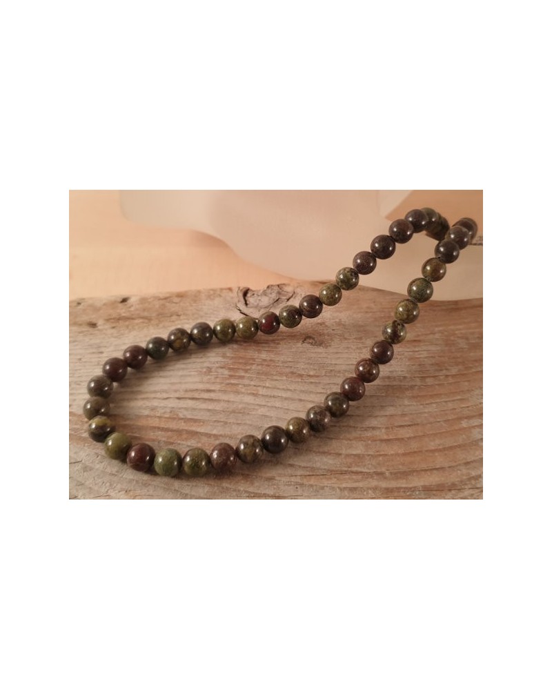 Epidot Jaspis - Drachenblut Kette 6mm