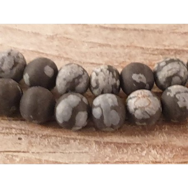Schneeflocken Obsidian Kette matt 4mm
