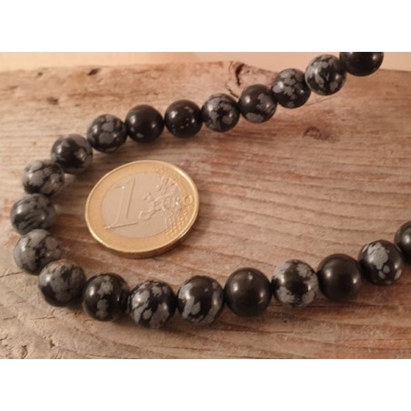Schneeflocken Obsidian Kette 8mm