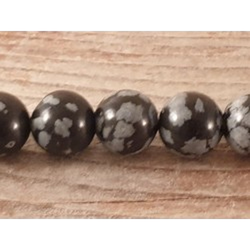 Schneeflocken Obsidian Kette 8mm