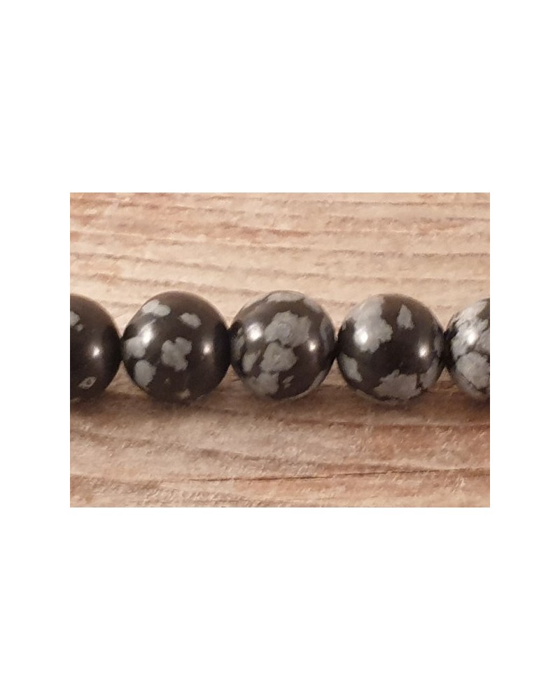Schneeflocken Obsidian Kette 8mm