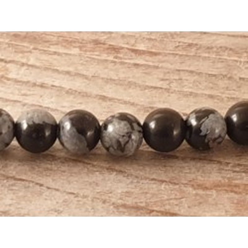 Schneeflocken Obsidian Kette 4mm