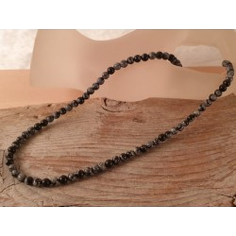 Schneeflocken Obsidian Kette 4mm 2