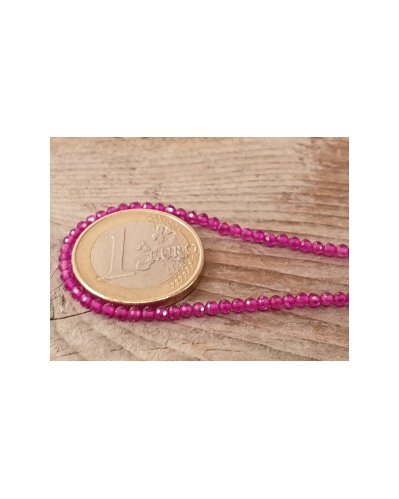 Rubin Kette facettiert 3mm farbbehandelt