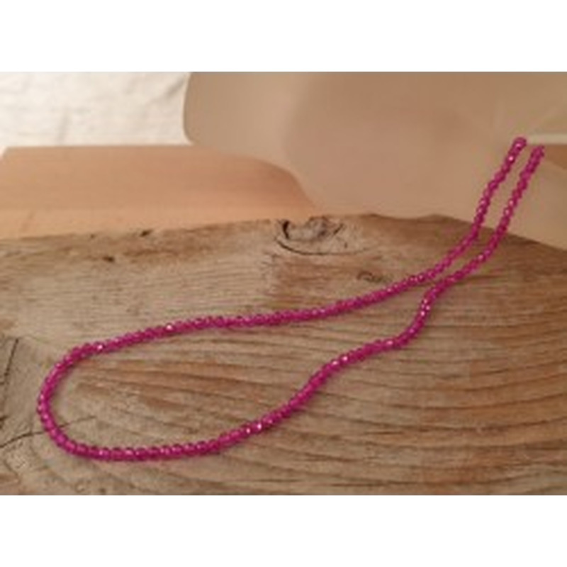 Rubin Kette facettiert 3mm farbbehandelt 2
