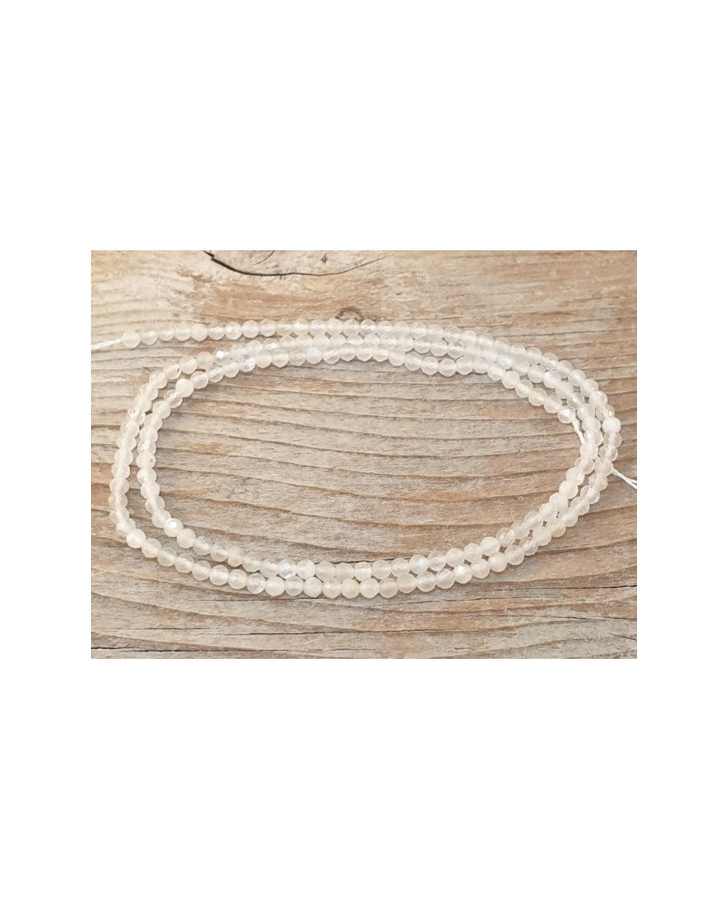 Mondsteintkette facettiert 2mm