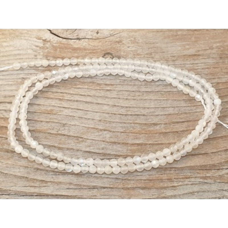 Mondsteintkette facettiert 2mm