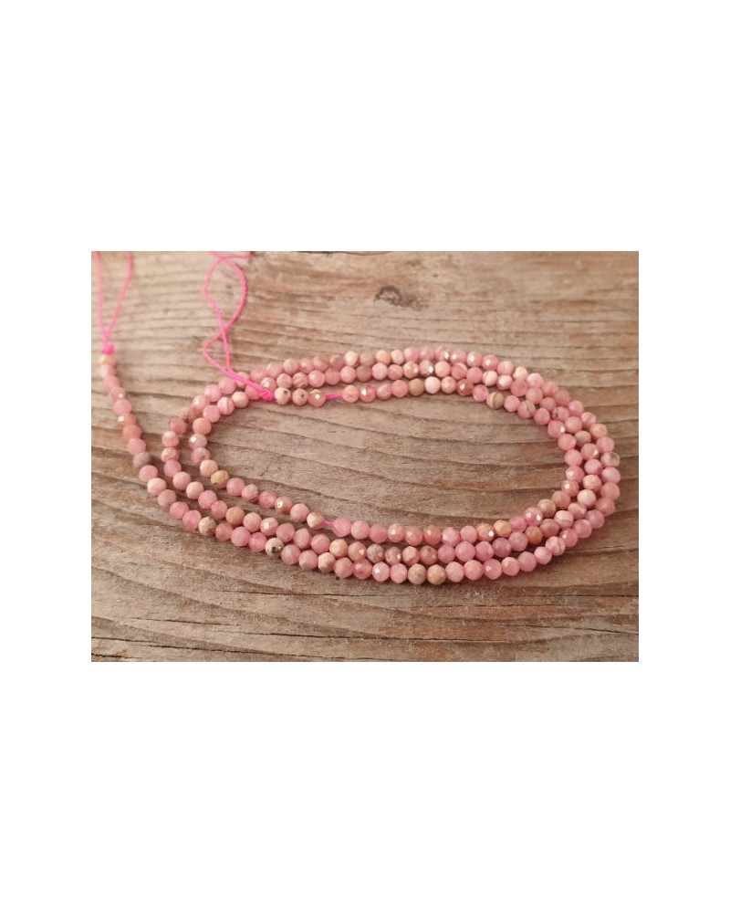 Rhodochrositkette facettiert 2mm
