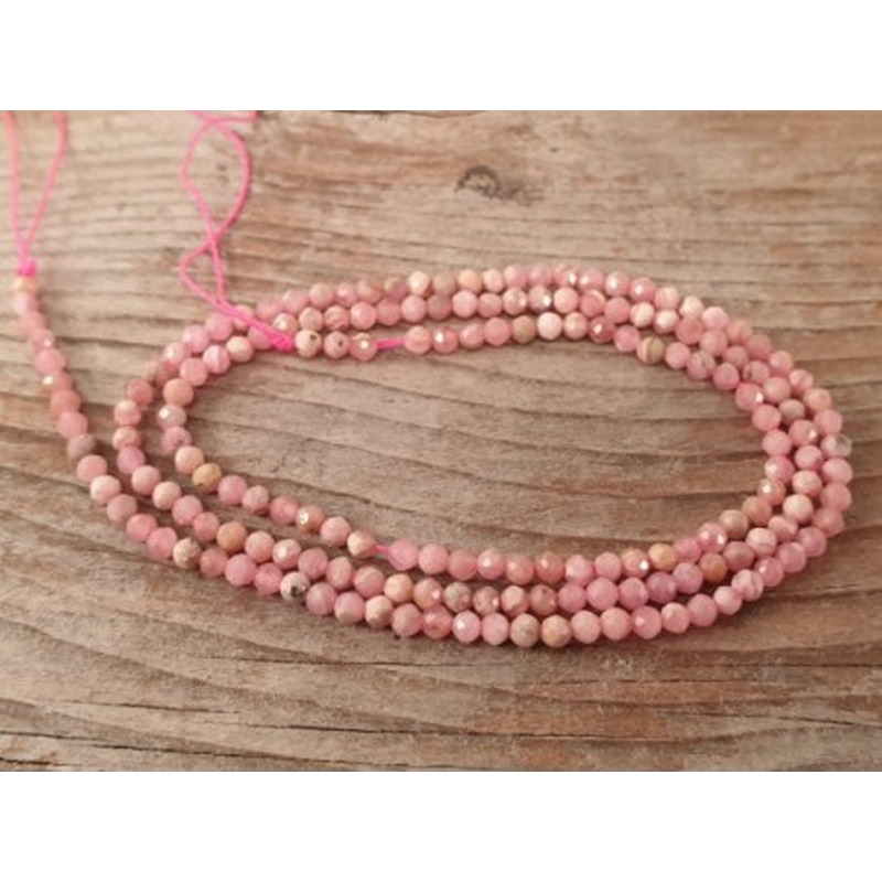 Rhodochrositkette facettiert 2mm