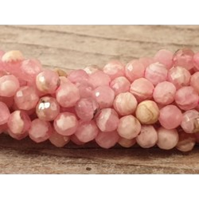 Rhodochrositkette facettiert 2mm
