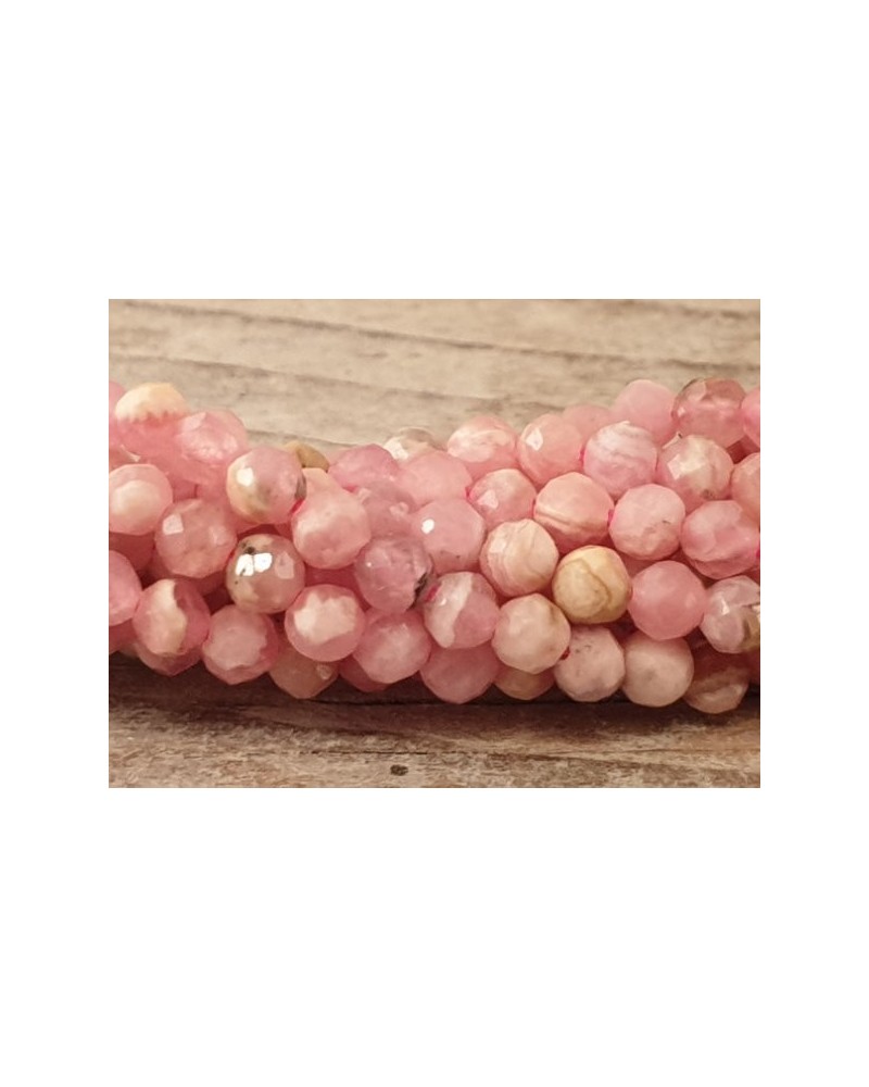 Rhodochrositkette facettiert 2mm