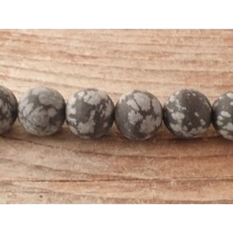 Schneeflocken Obsidian Kette matt 8mm