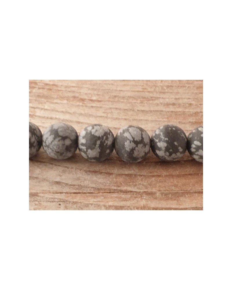 Schneeflocken Obsidian Kette matt 8mm