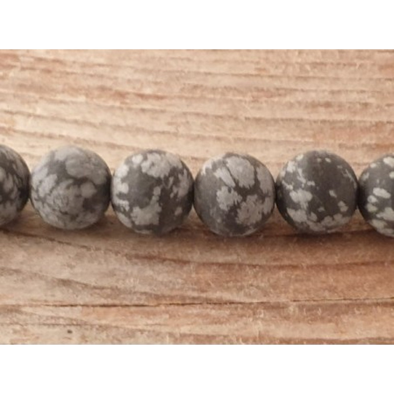 Schneeflocken Obsidian Kette matt 8mm