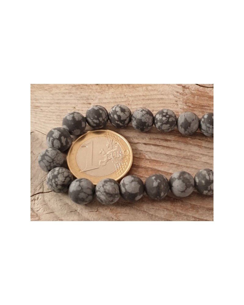 Schneeflocken Obsidian Kette matt 8mm