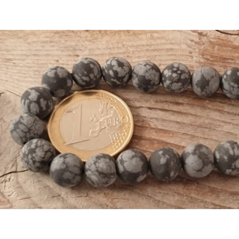 Schneeflocken Obsidian Kette matt 8mm