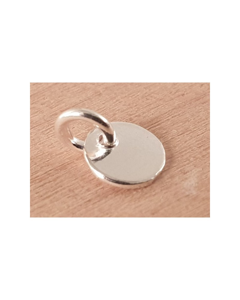 Charm Plakette 6mm, 925 Silber