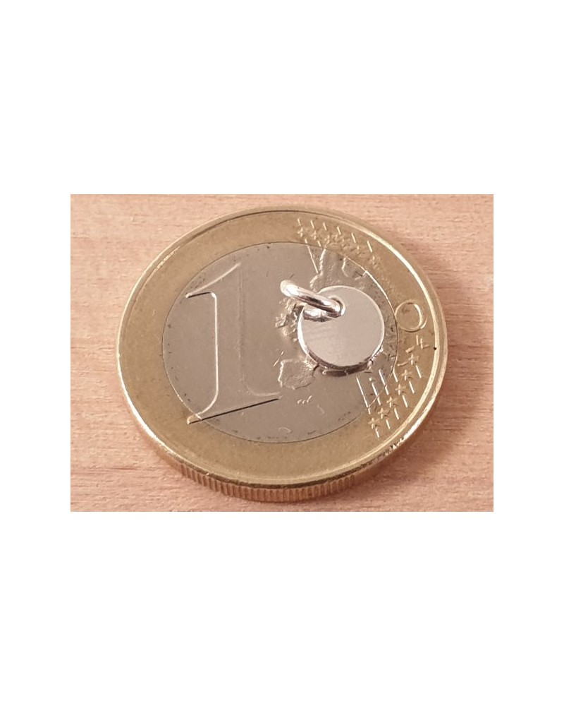 Charm Plakette 6mm, 925 Silber