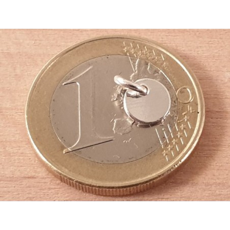 Charm Plakette 6mm, 925 Silber