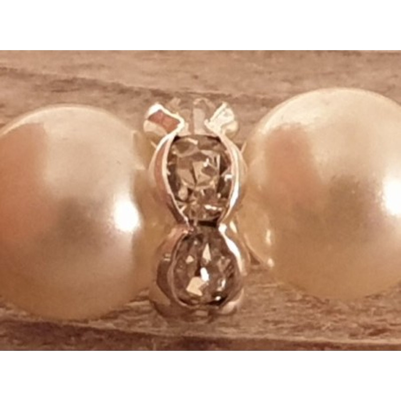 Zwischenteil Strass 8x3.5mm, Messing versilbert