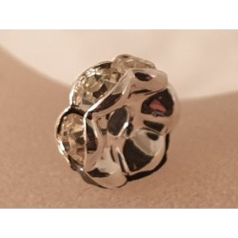 Zwischenteil Strass 8x3.5mm, Messing versilbert 2