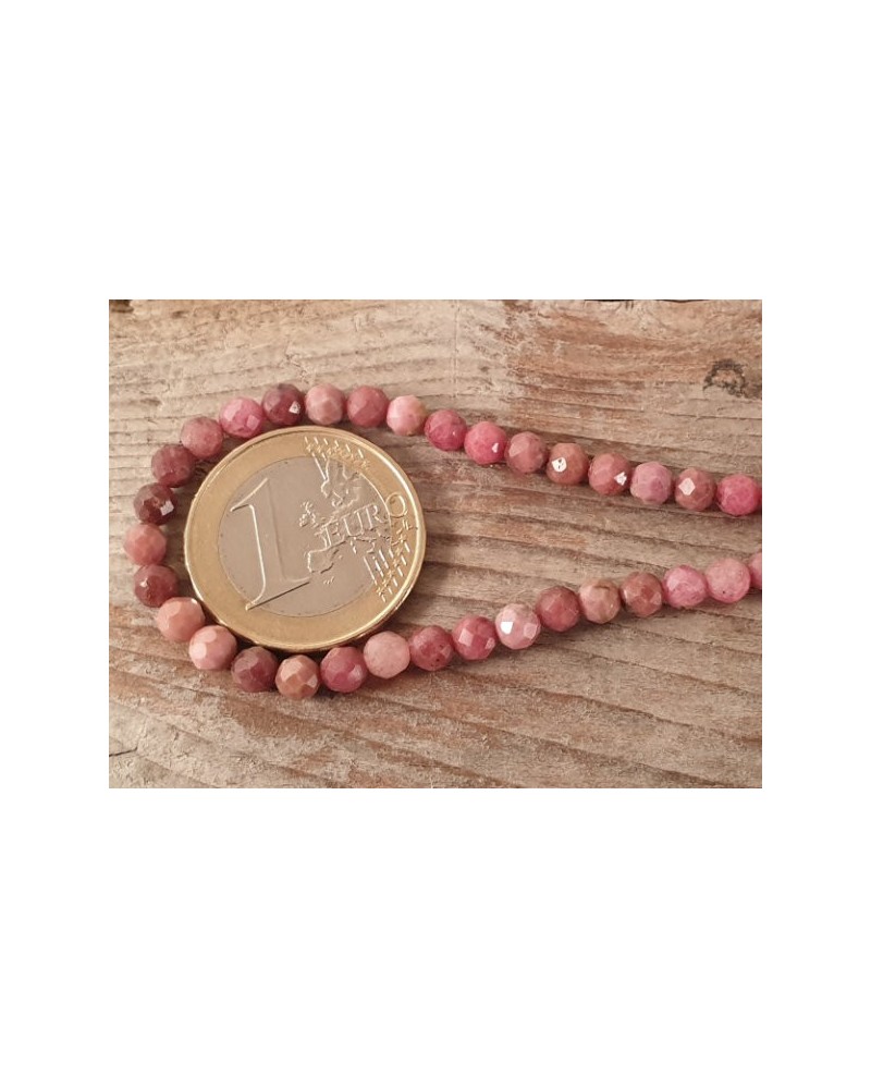 Rhodonitkette facettiert 4mm