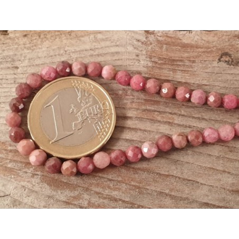 Rhodonitkette facettiert 4mm