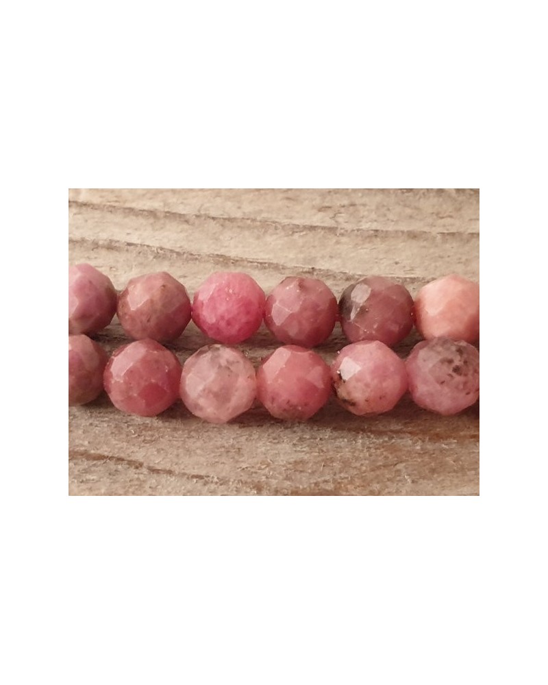 Rhodonitkette facettiert 4mm