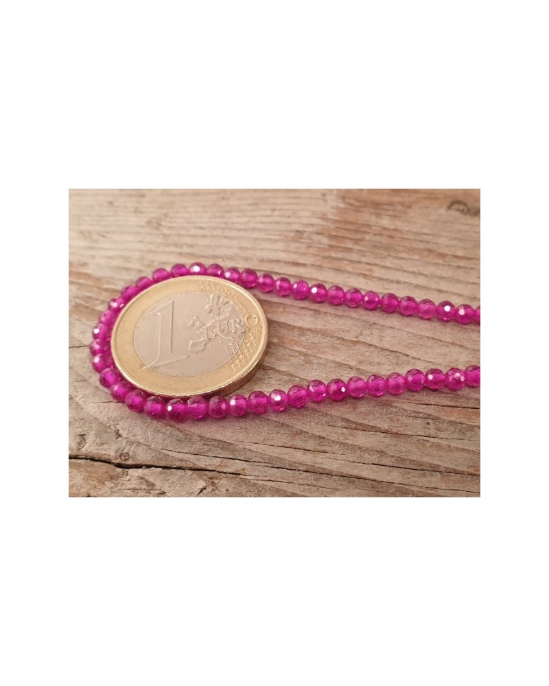 Rubin Kette facettiert 4mm farbbehandelt