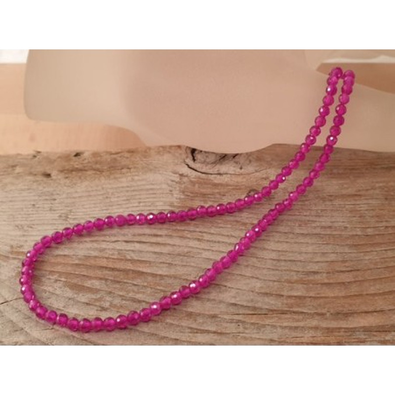 Rubin Kette facettiert 4mm farbbehandelt