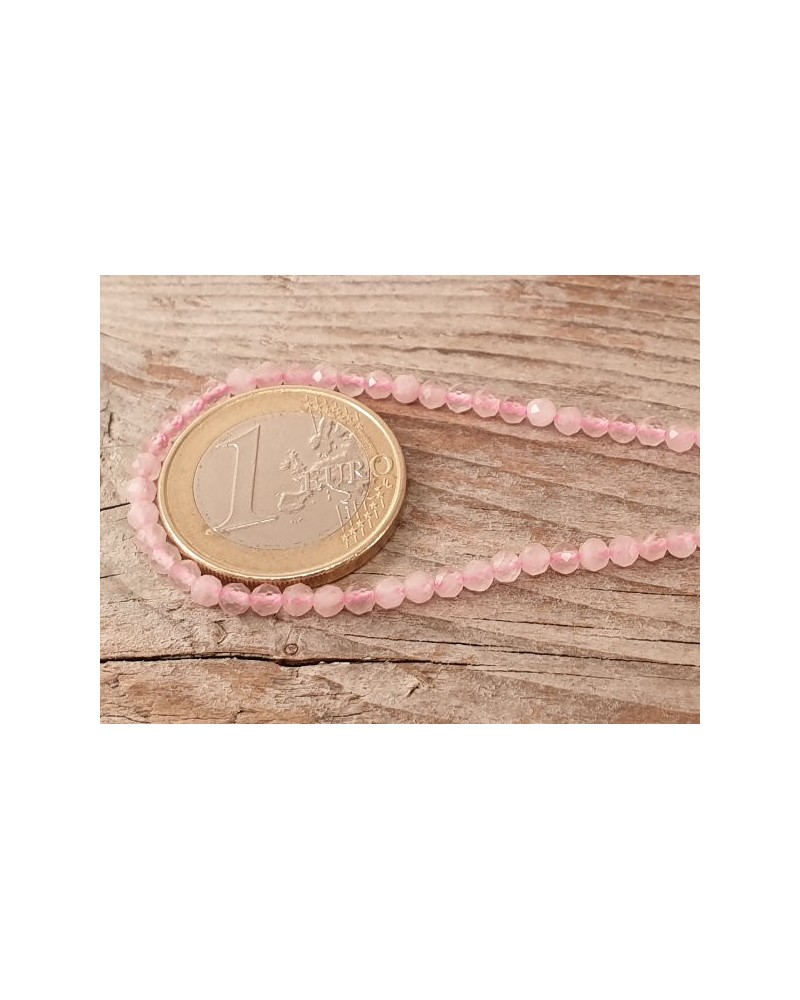 Rosenquarzkette facettiert 3mm
