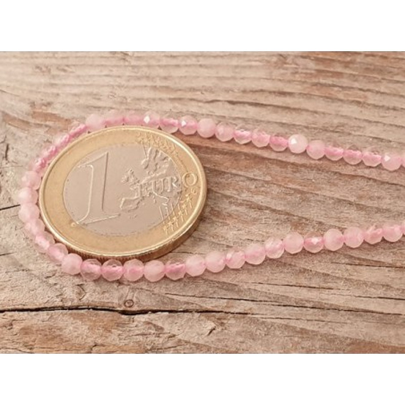 Rosenquarzkette facettiert 3mm