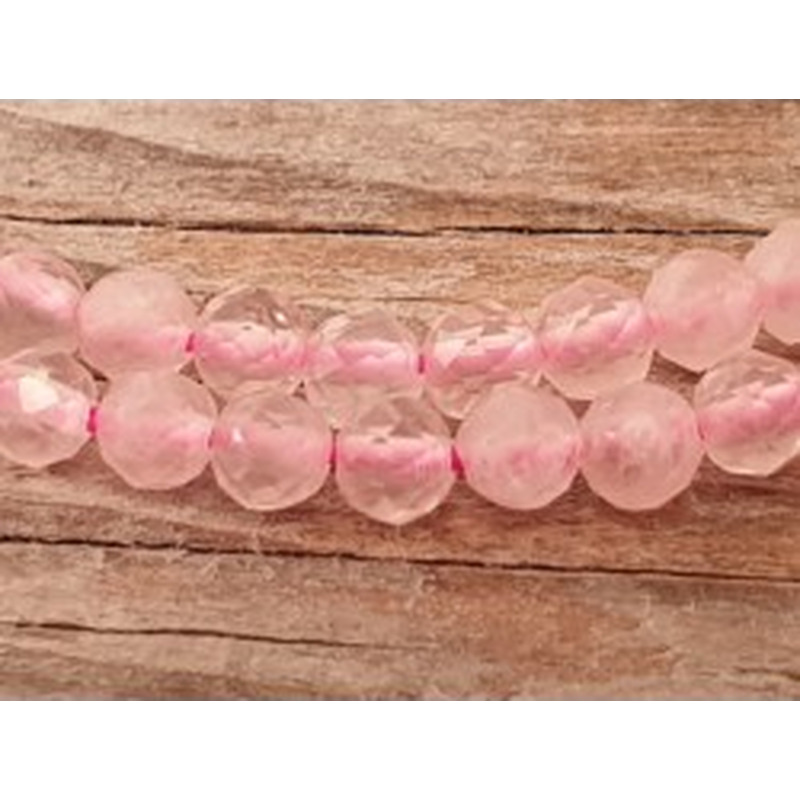 Rosenquarzkette facettiert 3mm