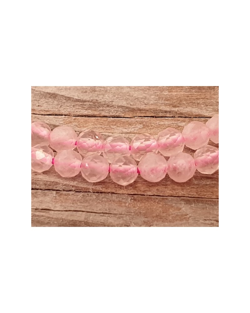 Rosenquarzkette facettiert 3mm