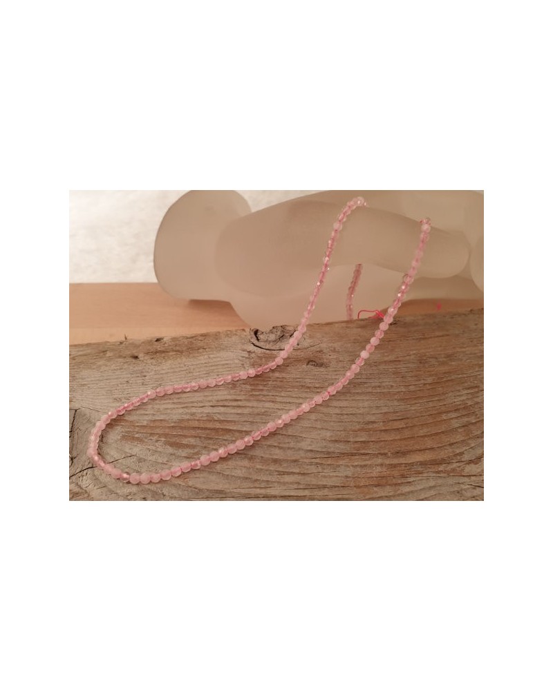 Rosenquarzkette facettiert 3mm
