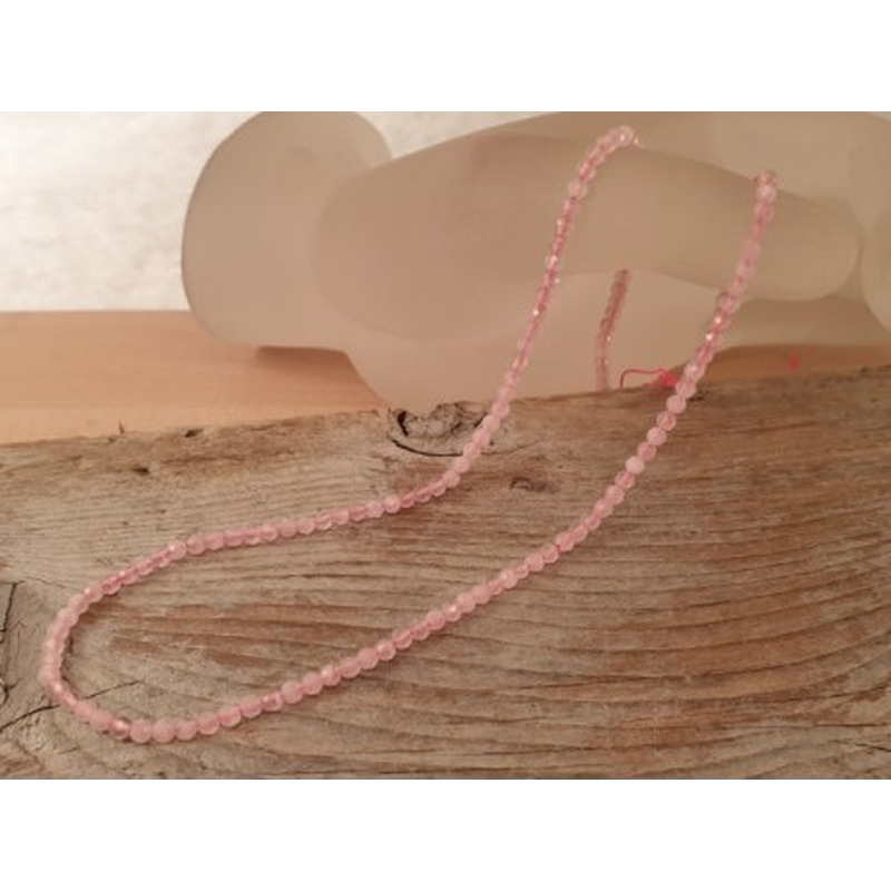 Rosenquarzkette facettiert 3mm