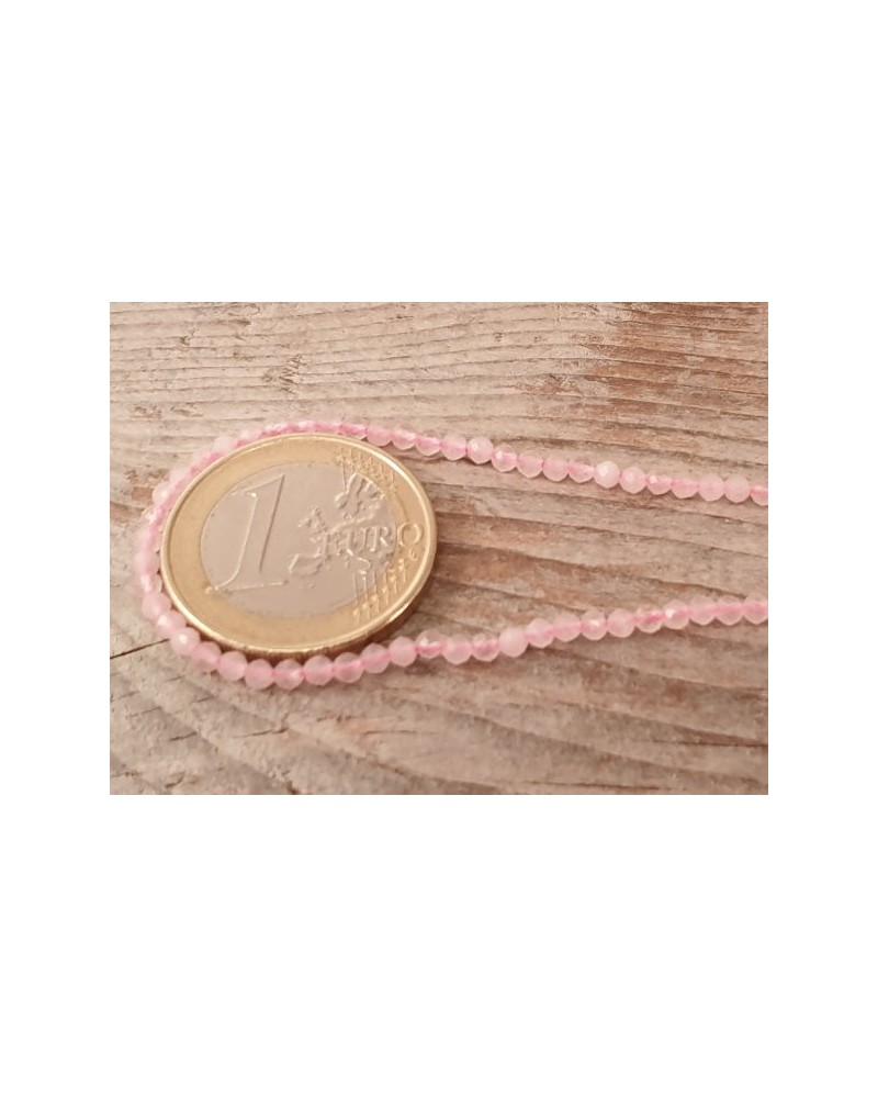 Rosenquarzkette facettiert 2mm