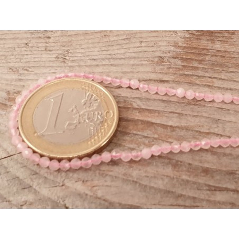 Rosenquarzkette facettiert 2mm