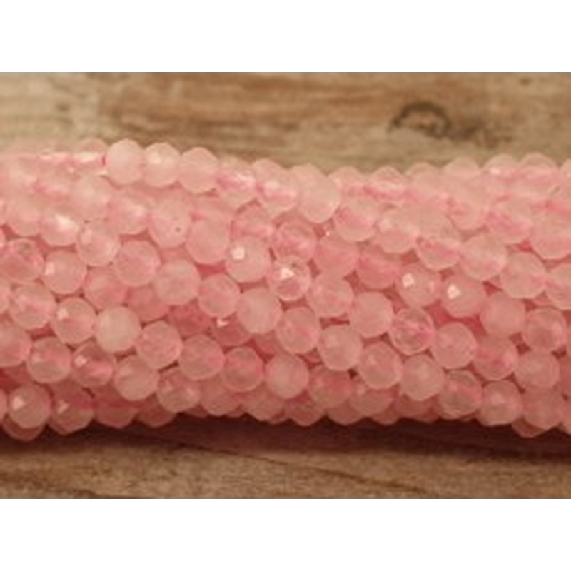 Rosenquarzkette facettiert 2mm