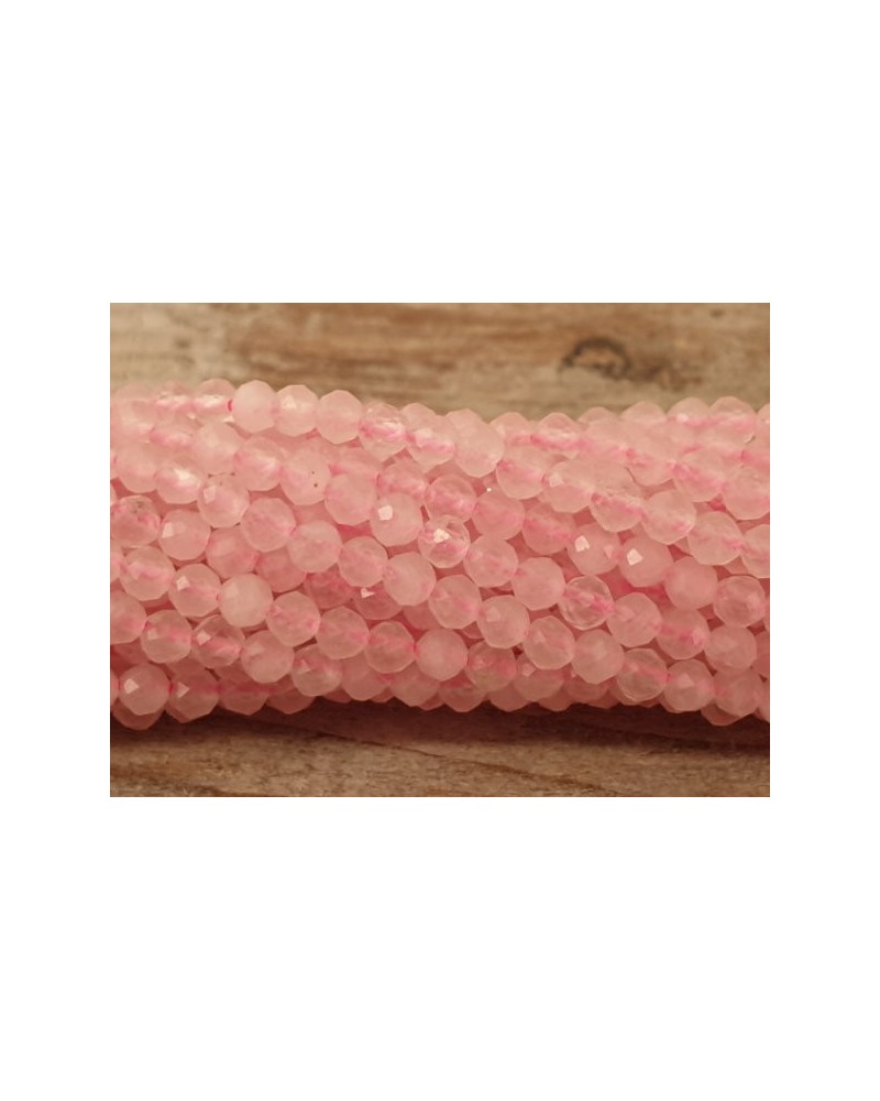 Rosenquarzkette facettiert 2mm