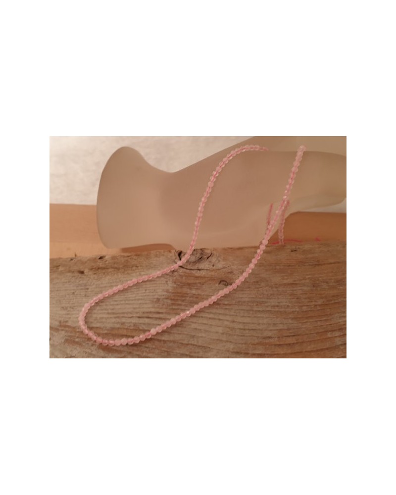 Rosenquarzkette facettiert 2mm