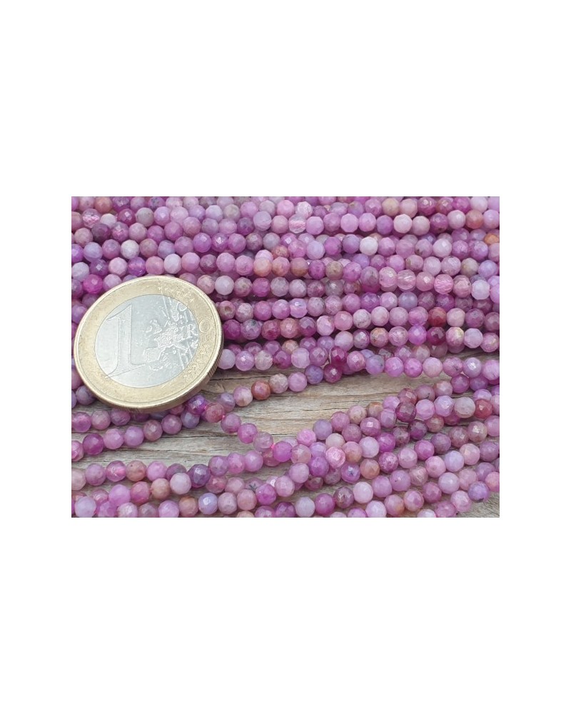 Rubin Kette facettiert 3mm
