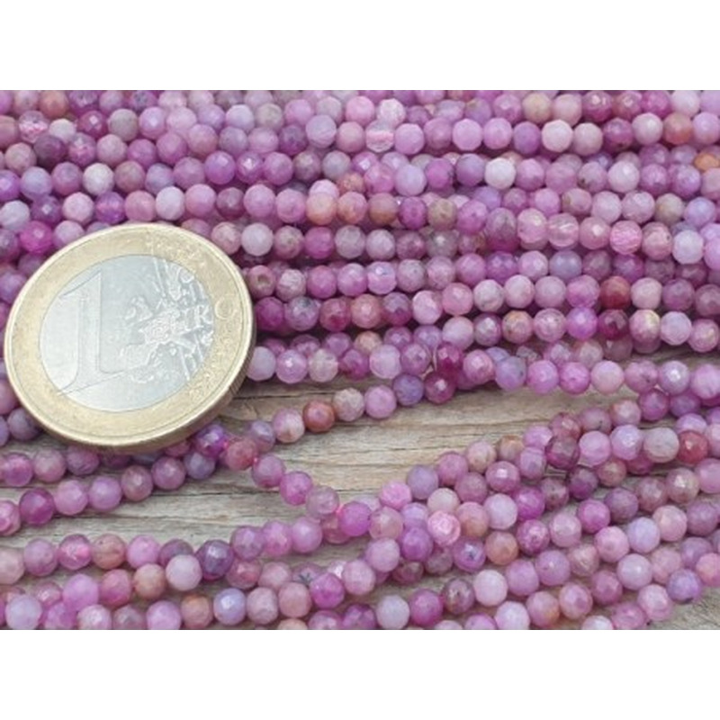 Rubin Kette facettiert 3mm