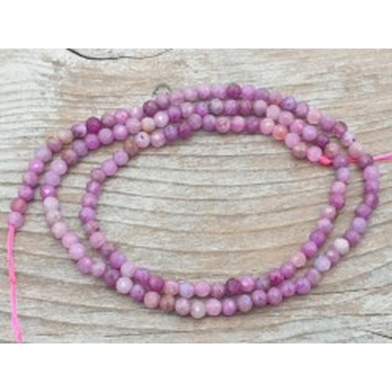 Rubin Kette facettiert 3mm 2
