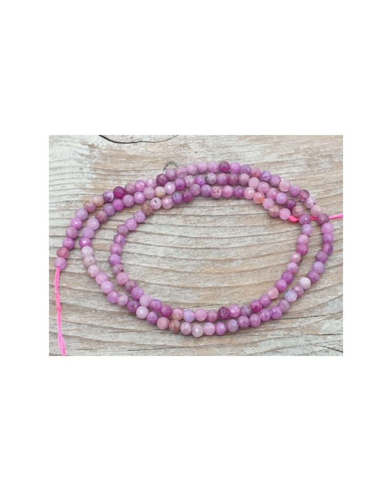 Rubin Kette facettiert 3mm